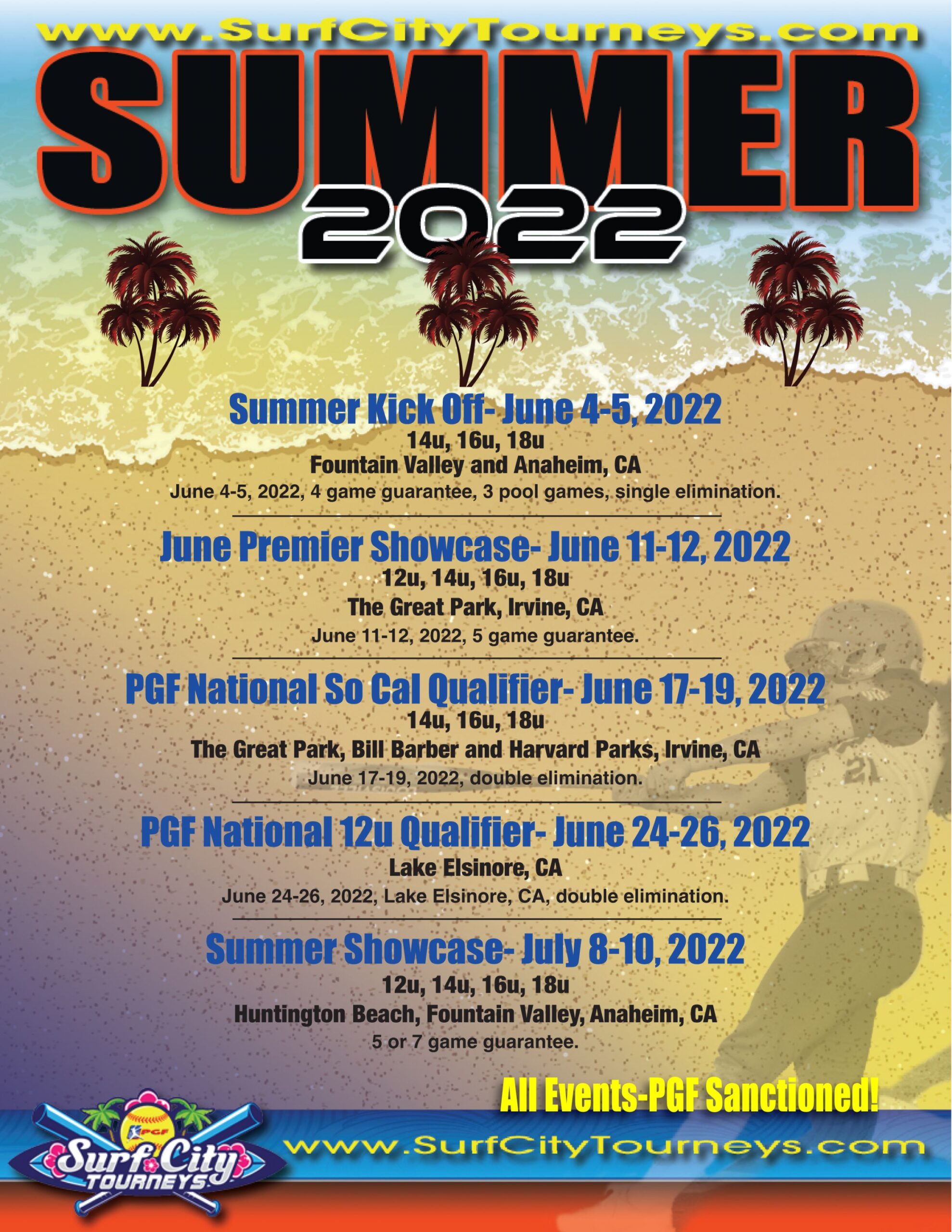 Surf City Tourneys Summer 2022 Flyer