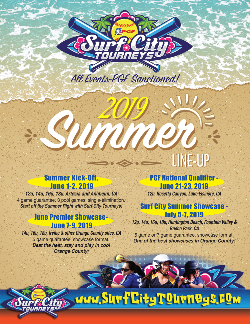 Surf City TournamentsSummer Lineup Flyer MICHAEL HECHT DESIGN